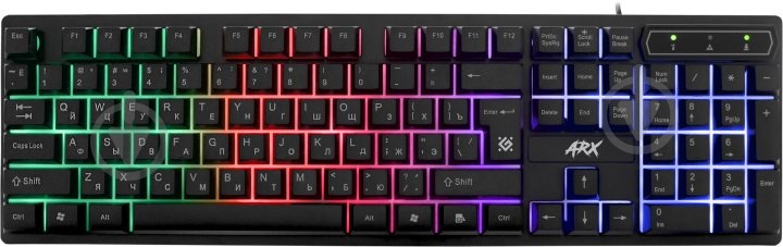 Клавиатура игровая Defender Arx GK-196L Rainbow USB Black (45196) - фото 1