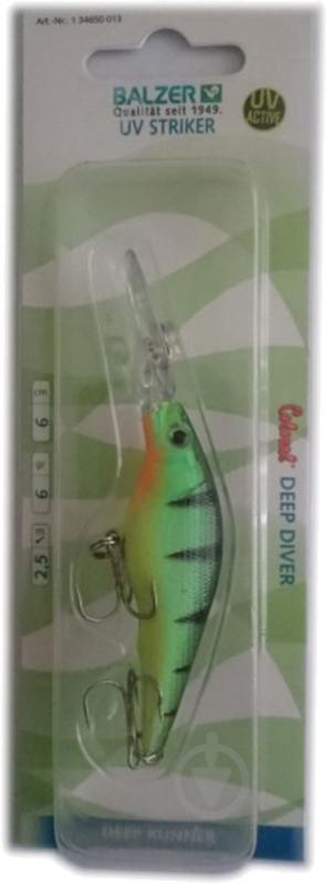 Воблер Balzer Colonel UV Striker Deep Diver FL 6 г 60 мм green fire tiger - фото 1