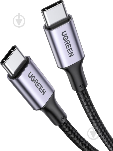 Кабель UGREEN US316 USB Type-C to USB Type-C Cable Aluminum Case with Braided 3 м black (90120) - фото 1