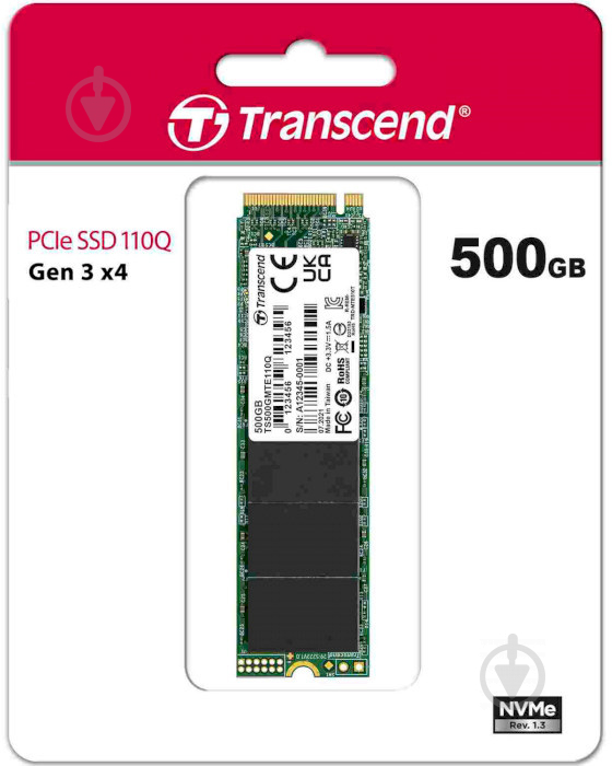 SSD-накопитель Transcend 500GB M.2 PCI Express 3.0 x4 QLC (TS500GMTE110Q) - фото 4