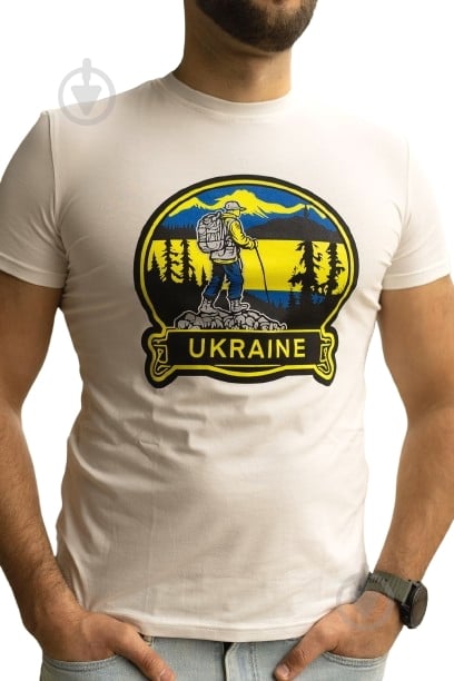 Футболка LOGOS-Tac с нанесением Ukraine travel 04-09-00-0061 р.3XL молочный - фото 1