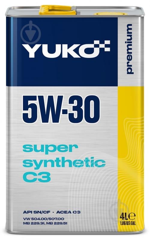 Моторне мастило YUKO SUPER SYNTHETIC С3 5W-30 4 л - фото 1