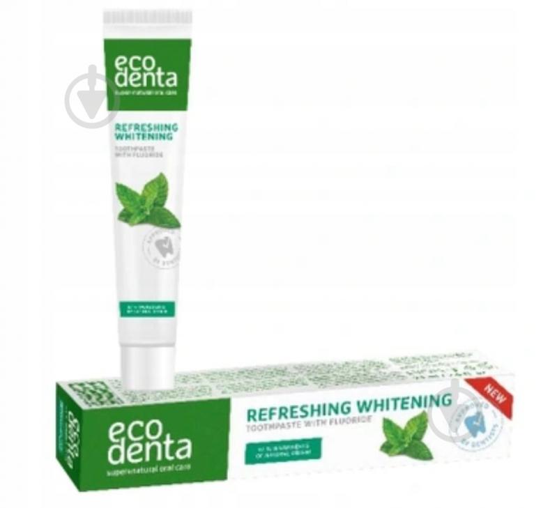 Зубная паста ECODENTA BASIC LINE REFRESHING WHITENING освежающее отбеливание с маслом мяты 75 мл - фото 1