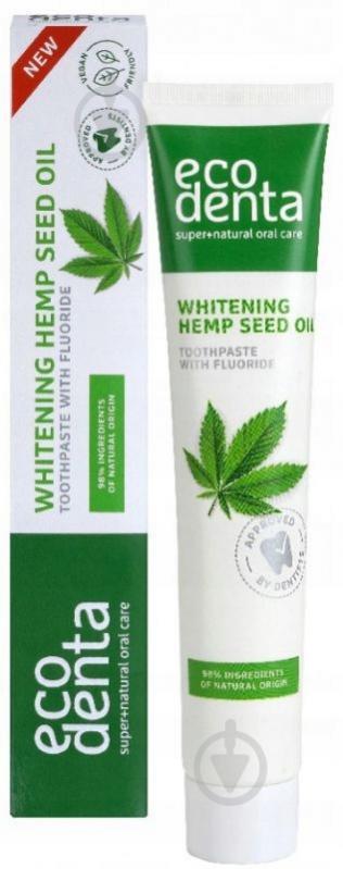 Зубна паста ECODENTA BASIC LINE WHITENING HEMP SEED OIL відбілююча з конопляною олією, 75 мл - фото 1