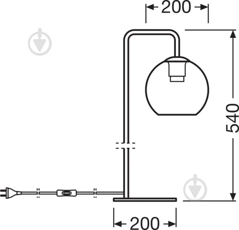 Настільна лампа декоративна Ledvance E27 димчастий GLOBE TABLE 320X200X - фото 9