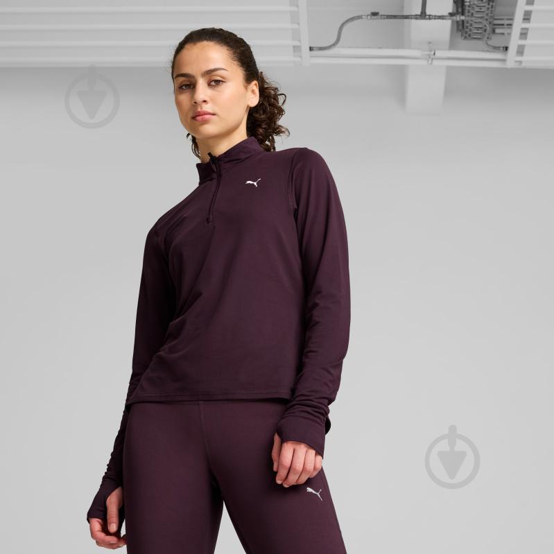 Джемпер Puma RUN FAVORITE 1/4 ZIP W 52317044 р.L бордовый - фото 3