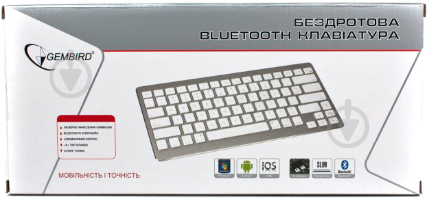 Клавіатура Gembird BT-UA (KB-6411BT-UA) KB-6411 white - фото 4