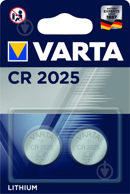 Батарейки Varta BLI 2 lithium CR2025 2 шт. - фото 2