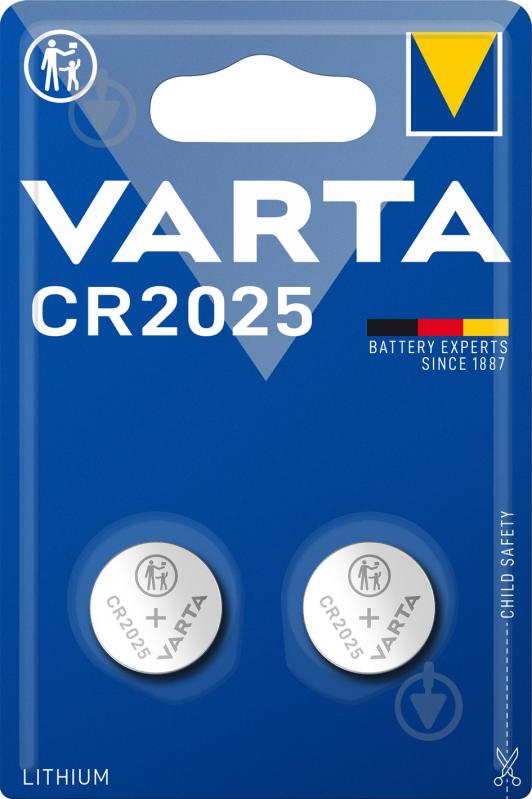 Батарейки Varta BLI 2 lithium CR2025 2 шт. - фото 1