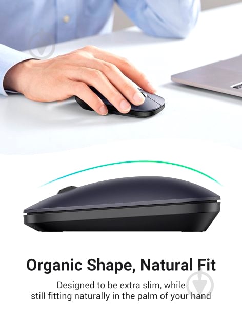 Мышка беспроводная UGREEN MU001 Portable Wireless Mouse gray (90373) - фото 6