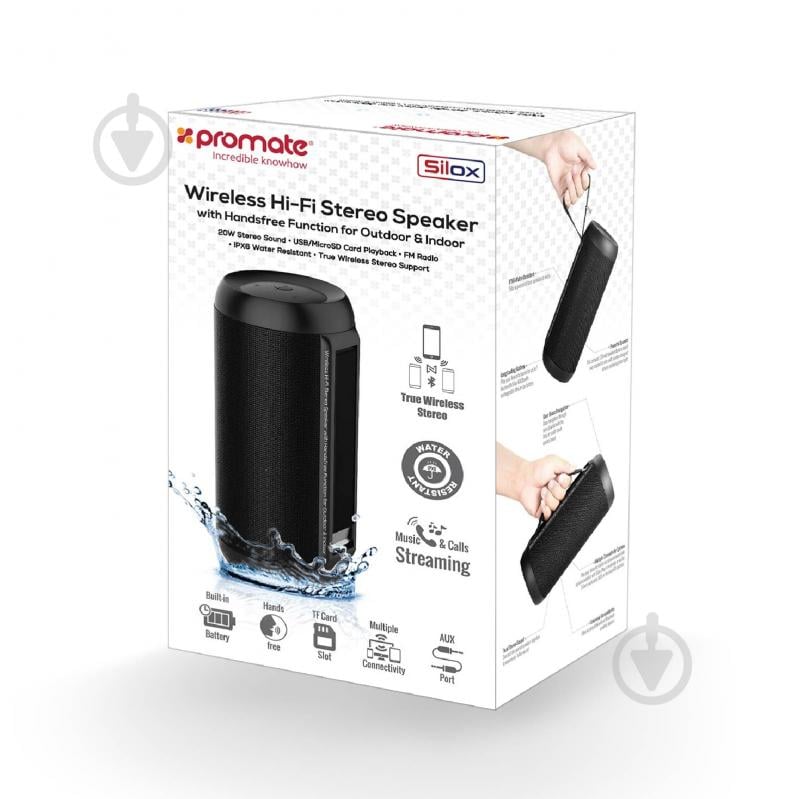 Портативна колонка Promate Silox 2.0 black (silox.black) - фото 10