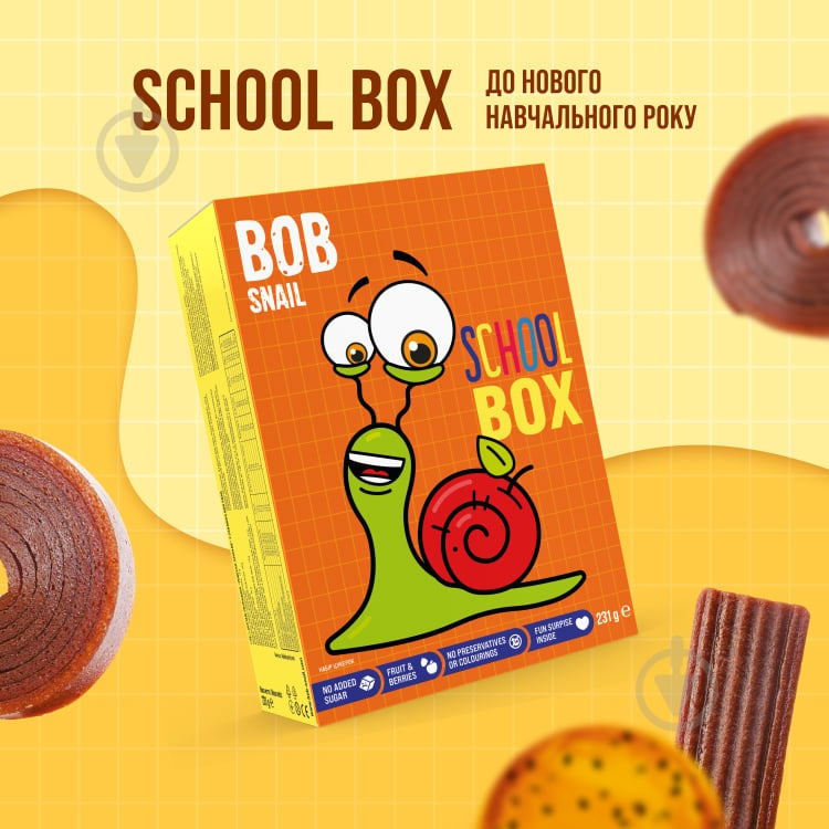 Пастила Bob Snail School Box школьный бокс с игрушкой 231 г - фото 2