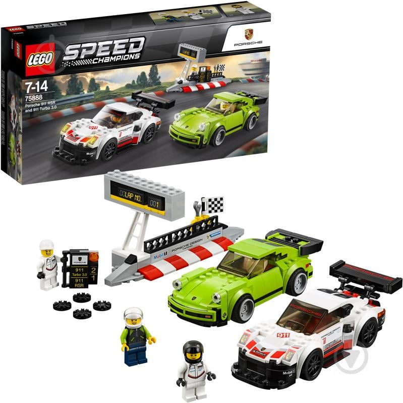 Конструктор LEGO Speed Champions Porsche 911 RSR и 911 Turbo 3.0 75888 - фото 2