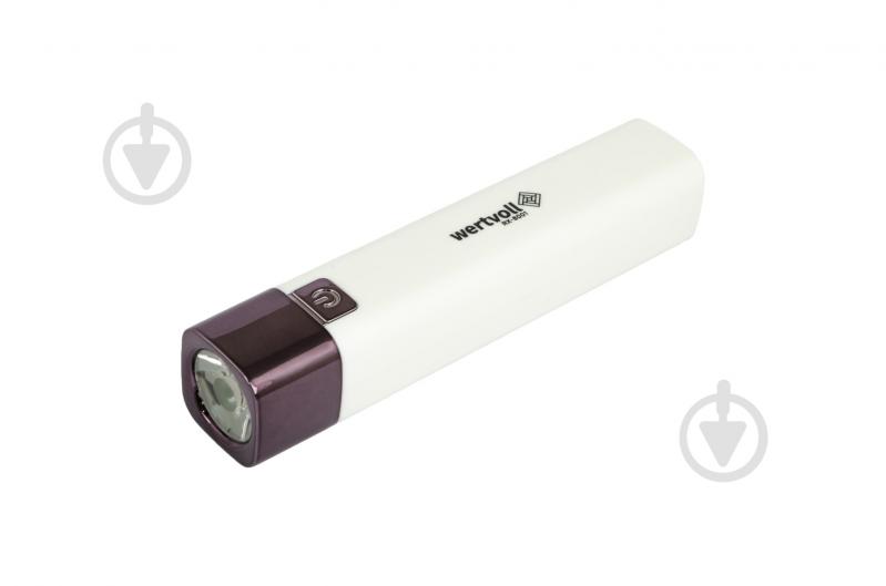 Ліхтарик MasterTool 3 режими 1W LED 80 lum/7000K/60 м/power bank/USB/Li-ion1200mAh/ABS WHITE (RX-8001) білий - фото 1