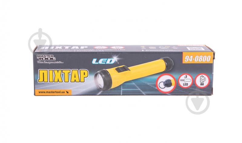 Ліхтар MasterTool ручний 3*0,5W LED/55 lum/8000К/10 м/2xAA (94-0800) жовтий - фото 5