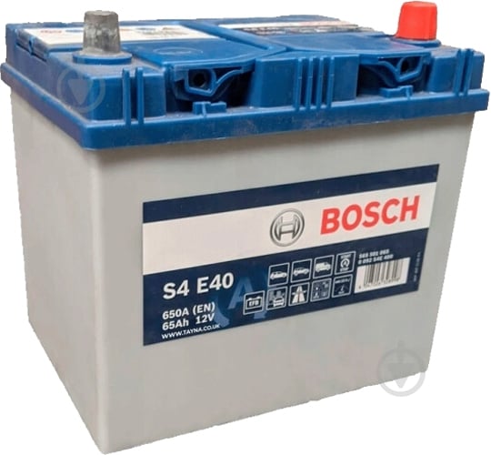 Аккумулятор автомобильный Bosch 6 CT-65 65Ah 650A 12V «+» справа (0092S4E400) - фото 1 Аккумулятор автомобильный Bosch 6 CT-65 65Ah 650A 12V «+» справа (0092S4E400) - фото 1