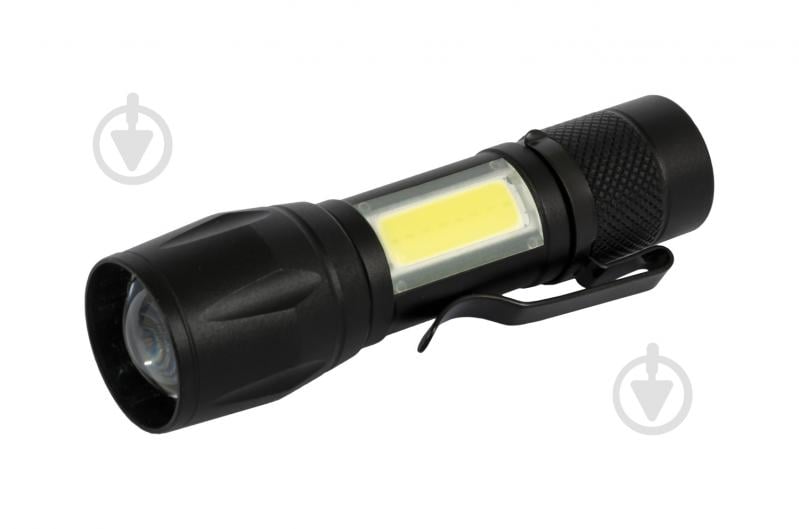 Ліхтарик акумуляторний MasterTool ручний з регулюванням фокусу 3 режими 1W LED/1W COB LED 100 lum/80 - фото 2