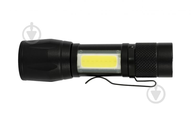 Ліхтарик акумуляторний MasterTool ручний з регулюванням фокусу 3 режими 1W LED/1W COB LED 100 lum/80 - фото 3