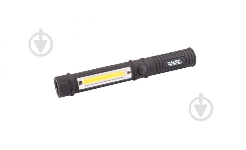 Ліхтар світлодіодний MasterTool ручний магнітний 1W LED/1W COB LED/90 lum/6500К/50 м/3xAAA ABS (94-0806) чорний - фото 1