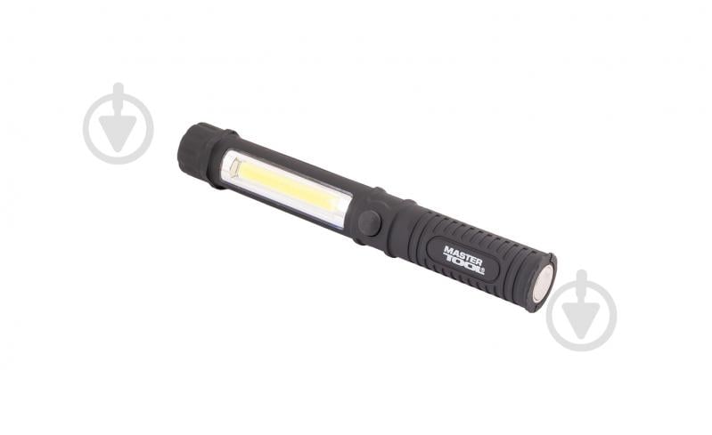 Ліхтар світлодіодний MasterTool ручний магнітний 1W LED/1W COB LED/90 lum/6500К/50 м/3xAAA ABS (94-0806) чорний - фото 2