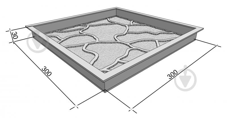 Форма Верес-2007 30x30 см для тротуарної плитки Хмарка - фото 4