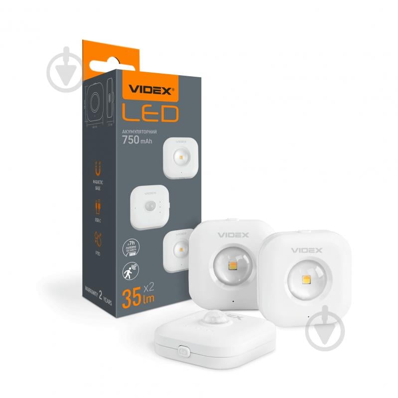 Світильник-нічник LED Videx VL-NL075-21 35Lm 3000K-6500K 2 шт. білий 28224 - фото 1
