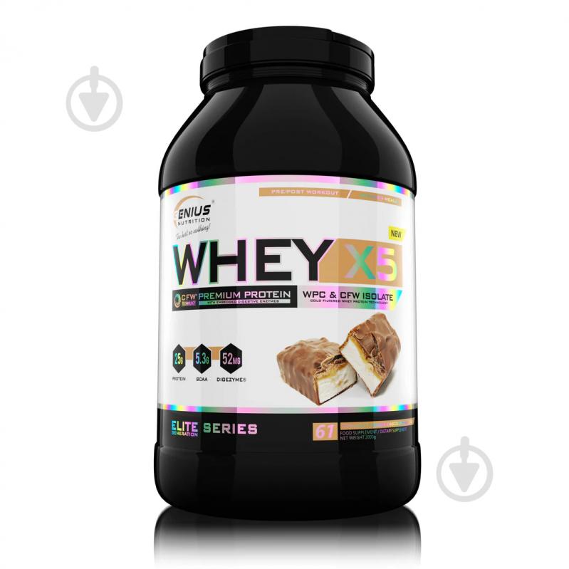 Протеин Genius Nutrition Whey-X5 шоколадный 2000 г - фото 1