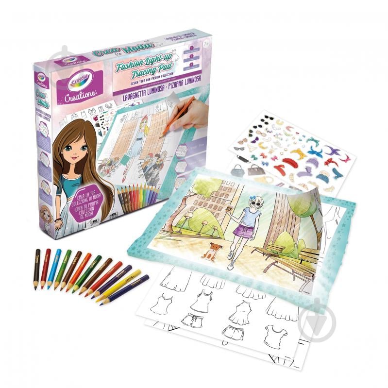 Дошка для малювання з підсвіткою Crayola Fashion у комплекті з олівцями 25-5980 - фото 1 Дошка для малювання з підсвіткою Crayola Fashion у комплекті з олівцями 25-5980 - фото 1