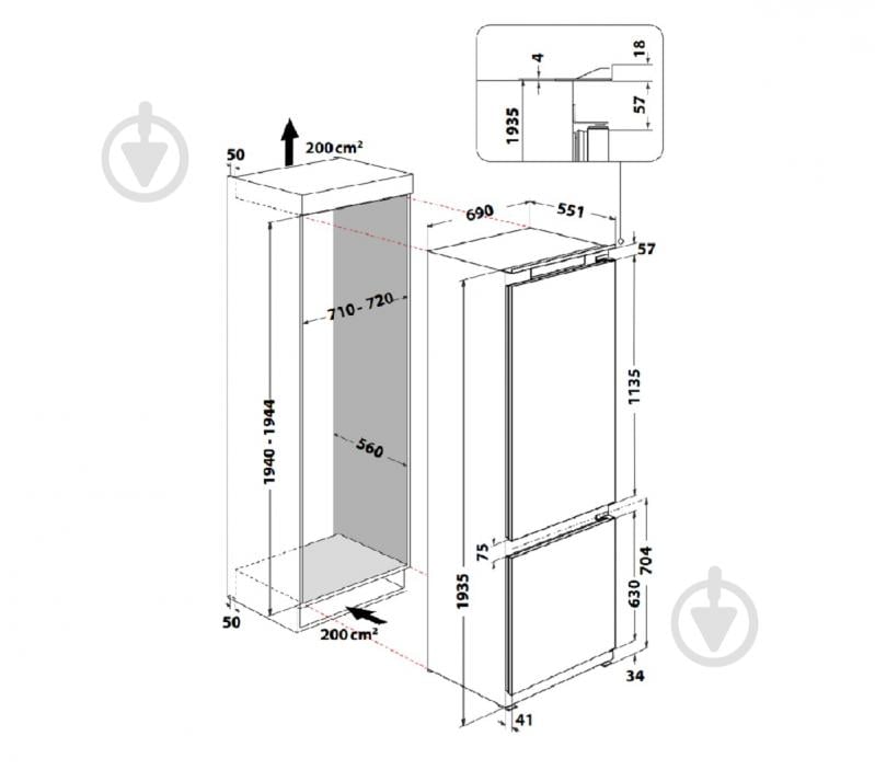 Вбудовуваний холодильник Whirlpool WH SP70 T121 - фото 15