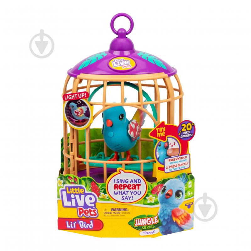 Інтерактивна пташка Moose Панго зі світлом у клітці 26614 - фото 1