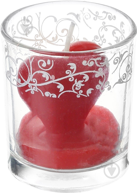 Свічка Серце у склянці з декором 100780 - фото 1