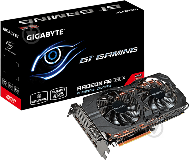 Відеокарта Gigabyte Radeon R9 390X Gaming 8GB GDDR5 512bit (GV-R939XG1 GAMING-8GD) - фото 6