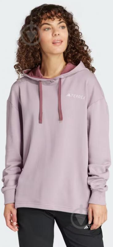 Джемпер Adidas W TX LOGO HOODY IN4712 р.S рожевий - фото 3