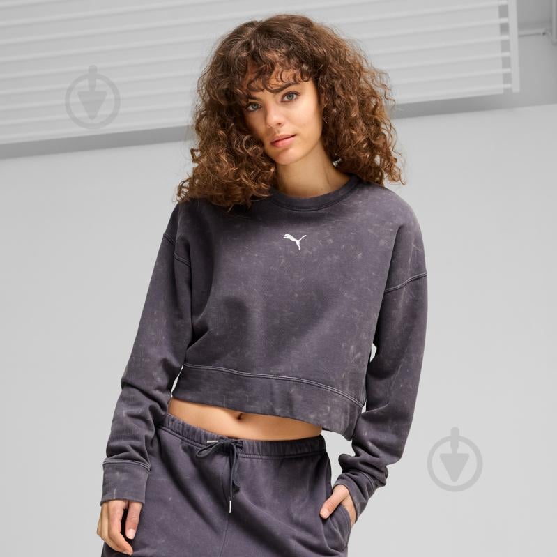 Свитшот Puma DARE TO GYM2K RELAXED WASHED CREW TR 62679969 р.S фиолетовый - фото 3