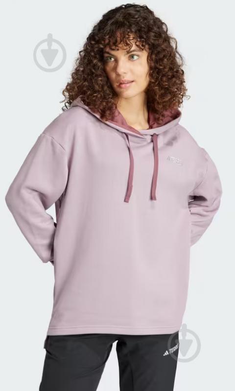 Джемпер Adidas W TX LOGO HOODY IN4712 р.XL розовый - фото 1