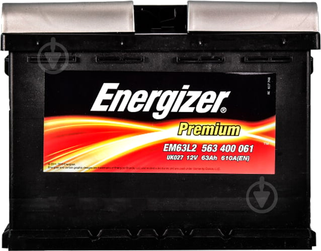 Акумулятор автомобільний Energizer Premium 6 CT-63-R 63Ah 610A 12V «+» праворуч (563 400 061) - фото 1