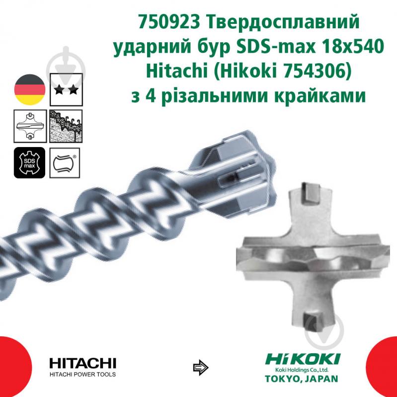 Бур Hitachi SDS-max 18x400 мм 540 мм 750923 - фото 2