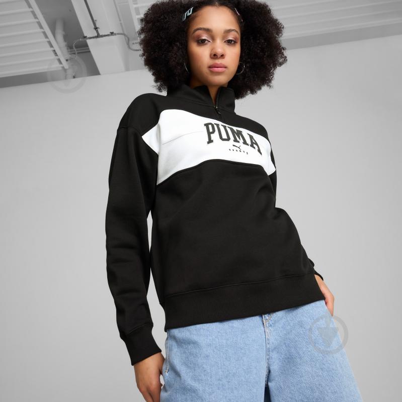 Свитшот Puma PUMA SQUAD HALF-ZIP FL 68154301 р.S черный - фото 3