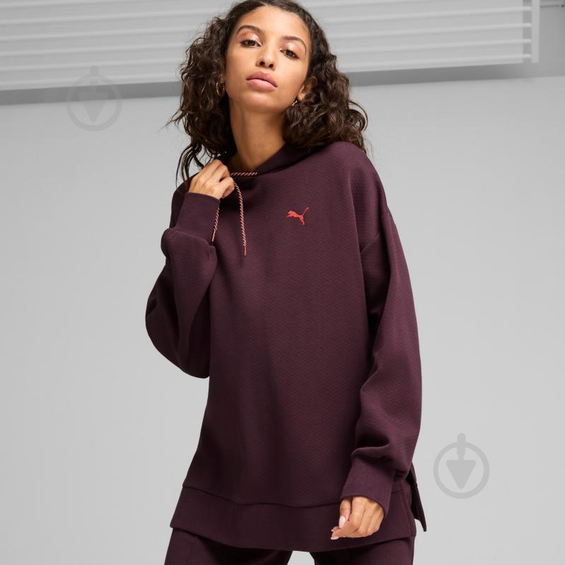 Джемпер Puma CLASSICS OVERSIZED HOODIE DK 62663644 р.L бордовый - фото 3