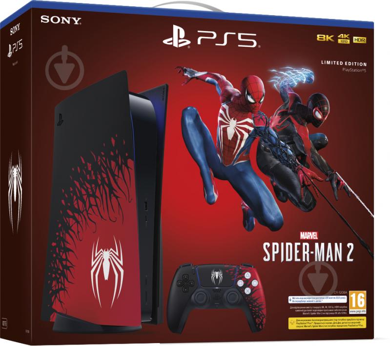 Игровая консоль Sony PlayStation 5 Ultra HD Blu-ray Marvel's Spider-Man 2 Limited Edition (1000392) black/red - фото 6