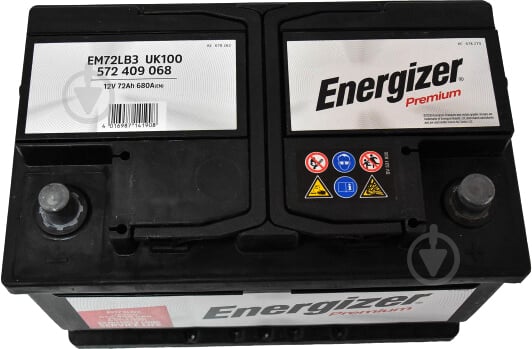 Акумулятор автомобільний Energizer Premium 6 CT-72-R 72Ah 680A 12V «+» праворуч (572 409 068) - фото 2