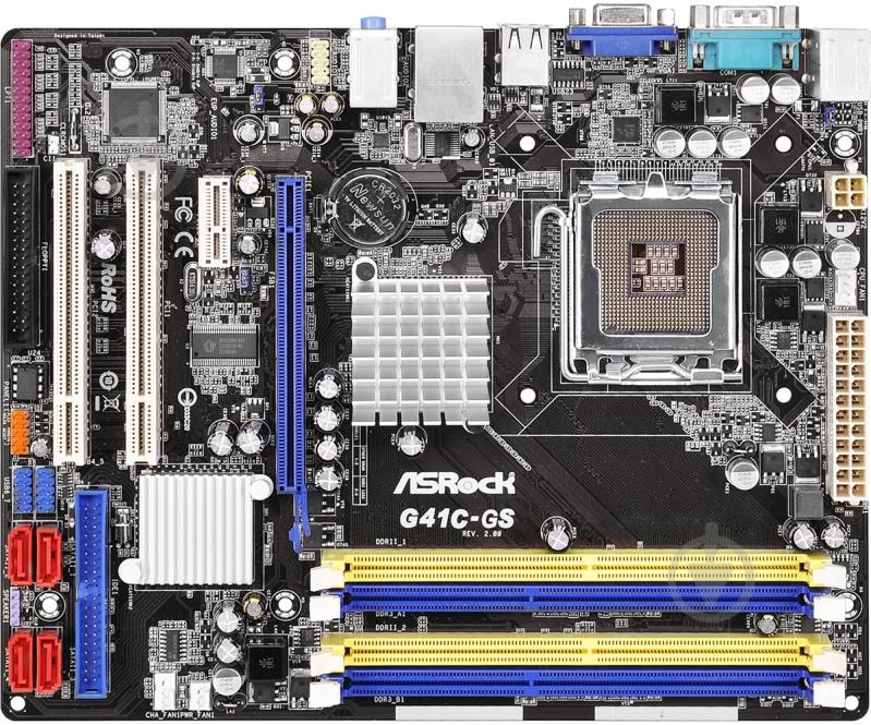Материнська плата ASRock G41C-GS R2.0 (Socket 775, Intel G41, mirco ATX) - фото 1 Материнська плата ASRock G41C-GS R2.0 (Socket 775, Intel G41, mirco ATX) - фото 1