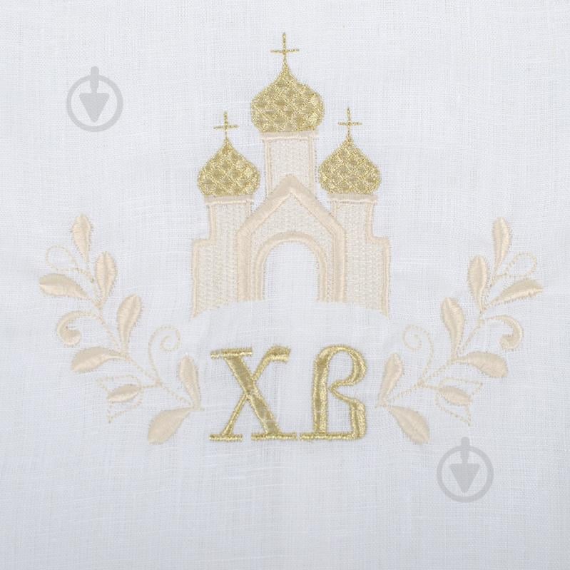 Полотенце пасхальное с кружевом Церковь 40x75 см белый с золотым - фото 2 Полотенце пасхальное с кружевом Церковь 40x75 см белый с золотым - фото 2