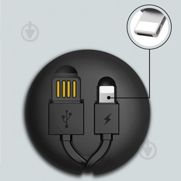 Кабель WK Lightning – USB 1 м чорний (429265) - фото 3