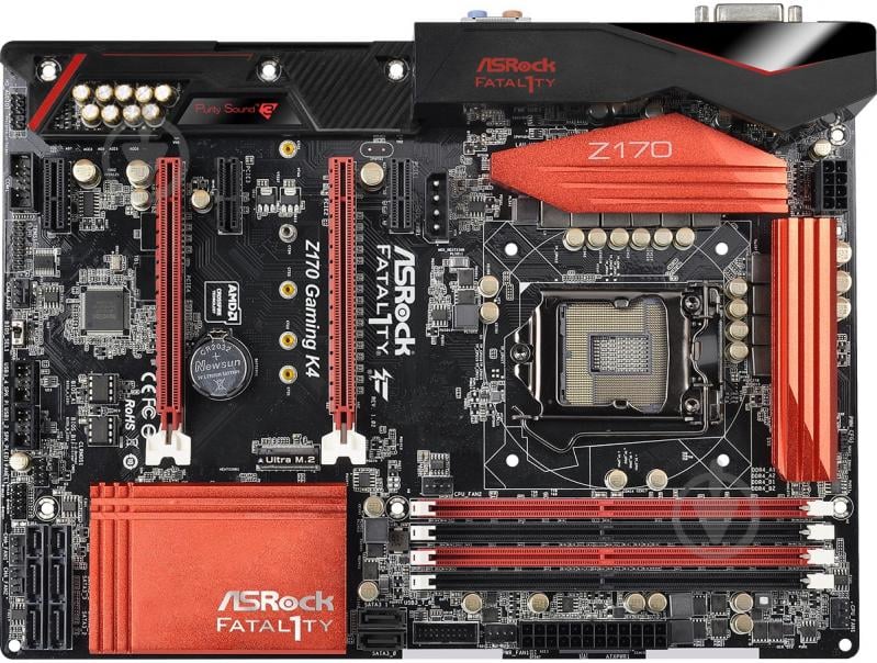 Материнская плата ASRock FATAL1TY Z170 GAMING K4 (Socket 1151, Intel Z170, ATX) - фото 1