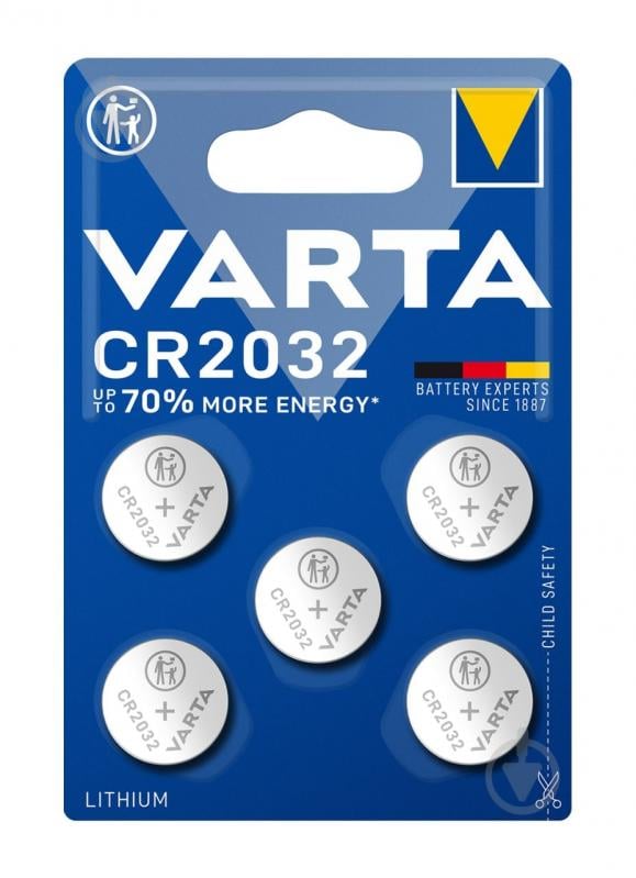 Батарейки Varta Bli 5 Lithium CR2032 5 шт. (6032101415) - фото 1