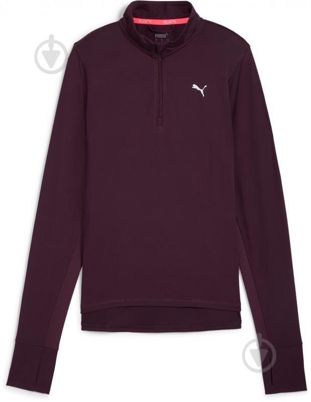 Джемпер Puma RUN FAVORITE 1/4 ZIP W 52317044 р.XS бордовый - фото 1