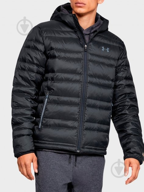 Пуховик чоловічий зимовий Under Armour UA Armour Down Hooded Jkt 1342738-001 р.3XL чорний - фото 1