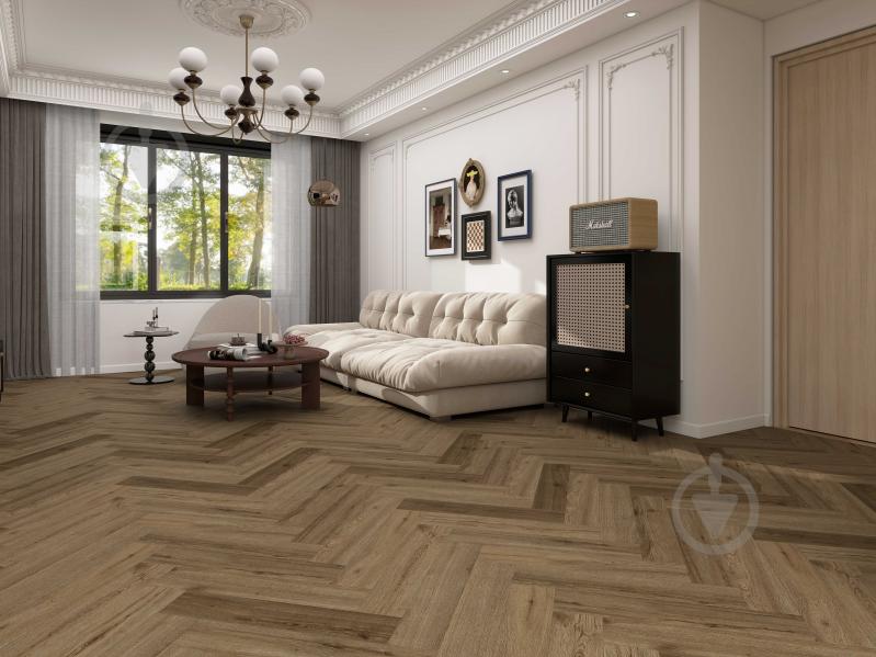 Ламинат виниловый (SPC) GROSS WALD Herringbone Vibe Toffee Mist 5 мм - фото 2 Ламинат виниловый (SPC) GROSS WALD Herringbone Vibe Toffee Mist 5 мм - фото 2