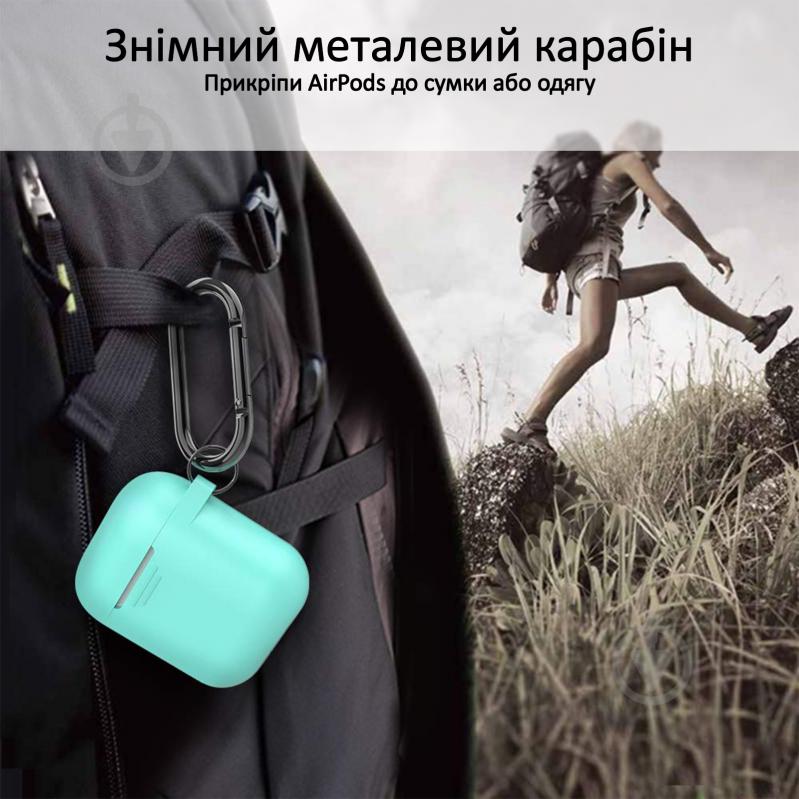 Чехол для наушников Promate GripCase для Apple AirPods green (gripcase.green) - фото 3